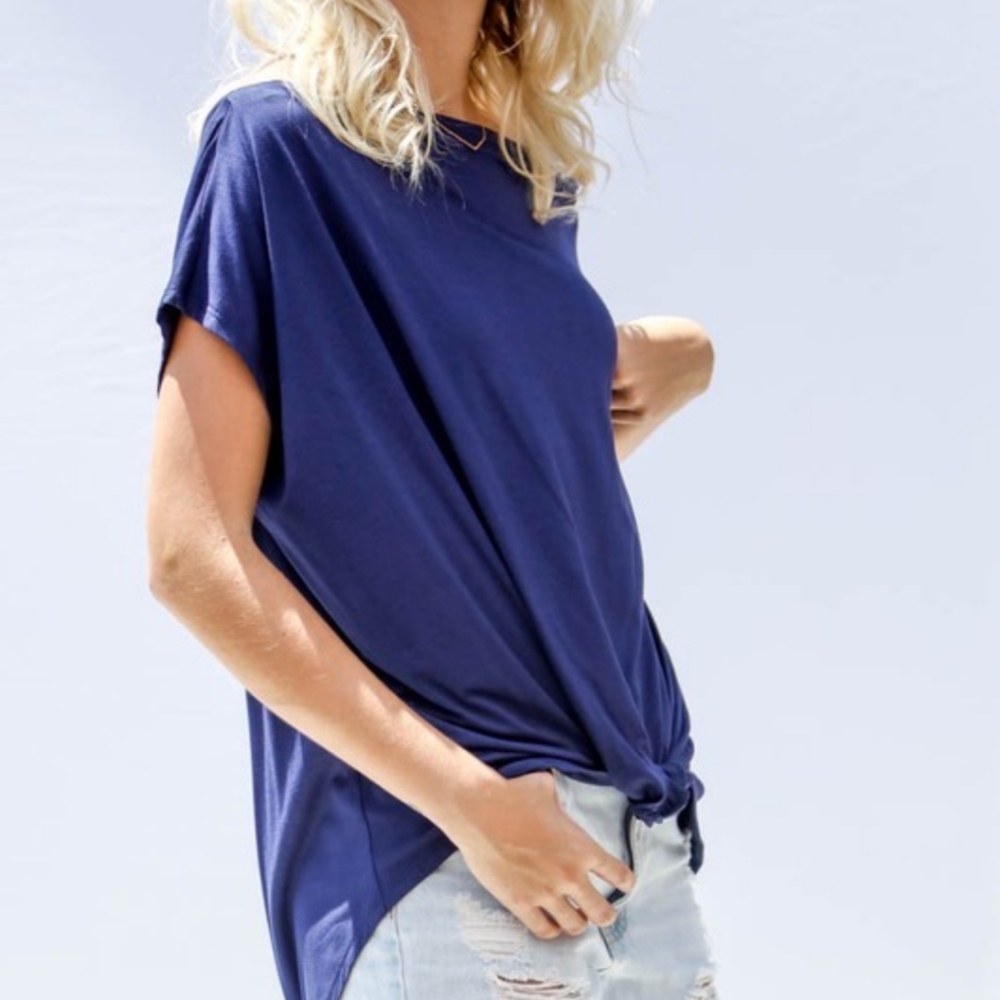 New Oversized Off Shoulder Twist Knot Top - Picture 4 of 9
